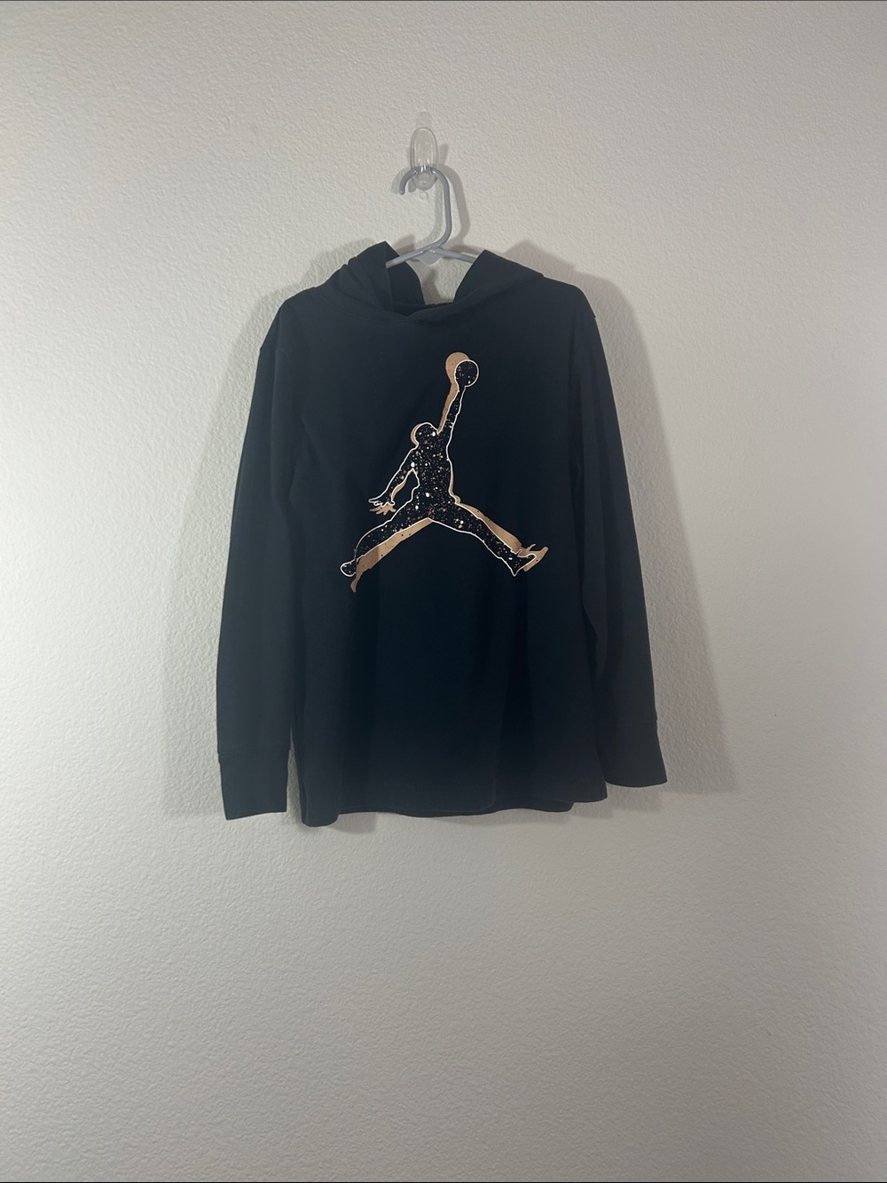 Jordan Black Pullover Hoodie with Gold Jumpman